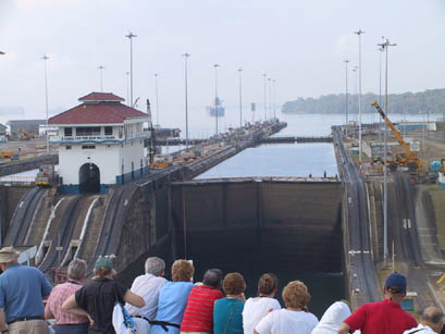 Panama Canal, Approaching First Lock 